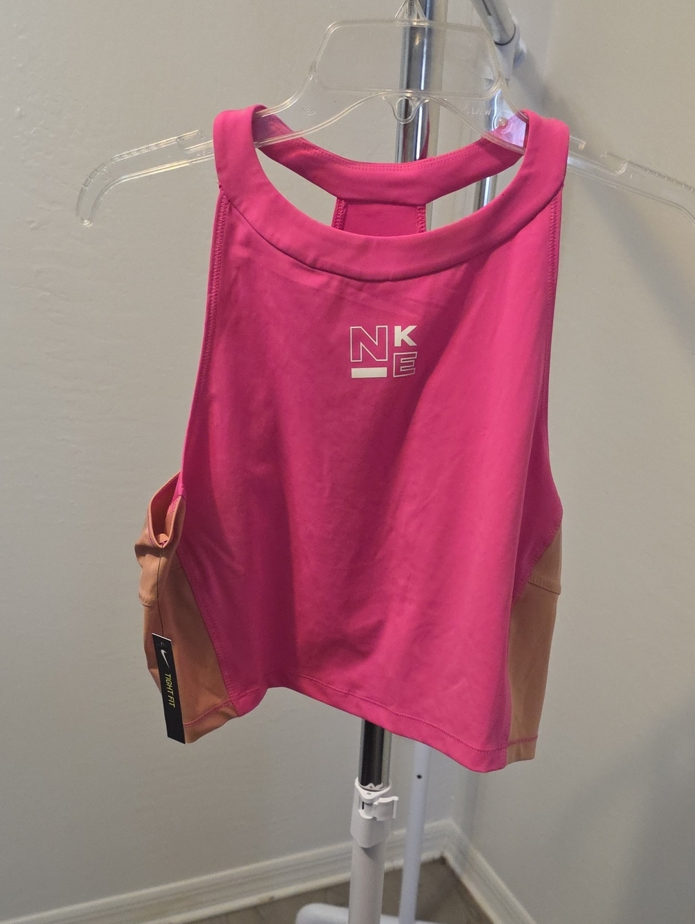 Nike Pink and Tan Colorblock Racerback Tank